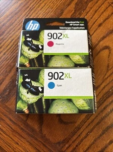 Véritable HP 902XL haut rendement cyan et magenta exp 3/2025 OEM neuf dans sa boîte - Photo 1/3