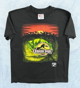 VTG 1993 Jurassic Park Movie Promo T Rex dinosaur single-stitch T-shirt youth L - Picture 1 of 10