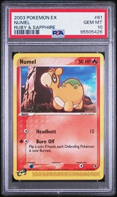 PSA 10 GEM MINT Numel 61/109 ex Ruby & Sapphire 2003 Pokemon Card - Image 1 of 2