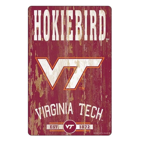 Virginia Tech Hokies 11"x17" Wood Sign Slogan Design [NEW] NCAA Banner Wall Cover