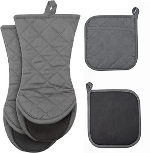 Oven Mitts and Pot Holders Sets 4PCS Heat Resistant and Hot Pads for Kitchen - Picture 1 of 6