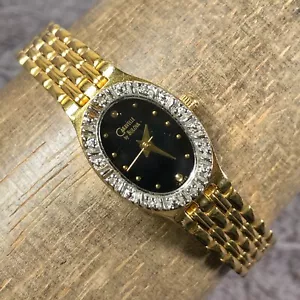 Caravelle by Bulova Women 46K22 Luxury Diamond Bezel Oval Quartz Watch 6 1/4" - Picture 1 of 12