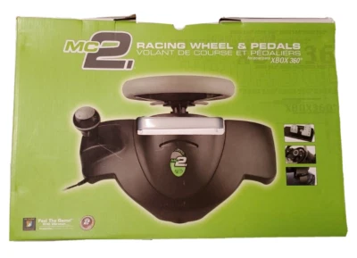 XBOX 360 Mad Catz MC2 Racing Steering Wheel & Pedals New in Original Box Drive - Image 1 of 4