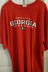PROPERTY OF GEORGIA BULLDOGS ON FRONT-RED T SHIRT-GILDAN HEAVY COTTON-SZ-XL-NICE - Bild 1 von 1