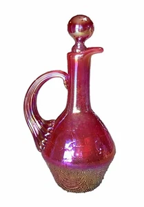 1998 Gibson Glass Red Carnival Crackle Cruet - Made For GGCA - Picture 1 of 4