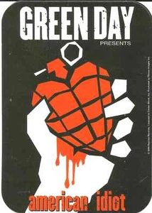 GREEN DAY american idiot 2004 oblong MINI VINYL STICKER no longer made IMPORT - Picture 1 of 1