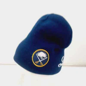 NOS VTG Lablatt Buffalo Sabers HOCKEY Blue knit Beanie Hat w/Sabers Logo Patch - Picture 1 of 6