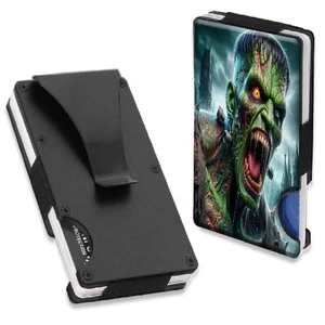 Collectible old rock band music concert memorabilia rfid wallet Skull - Picture 1 of 2