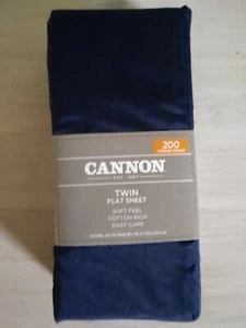 Cannon TWIN Flachbettlaken 200 Fadenzahl Navy Baumwolle 66 x 96 - NEU - Bild 1 von 5