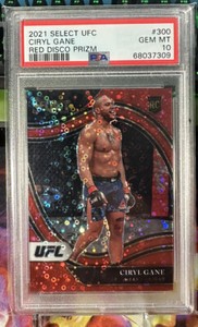2021 Select UFC #300 CIRYL GANE RC RED DISCO PRIZM Octagonside /199 PSA 10