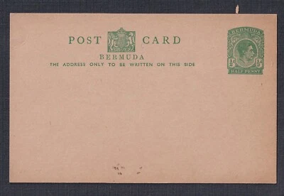 BERMUDA 1938 1/2D y 1D 'George V' dos tarjetas de papelería postales H&G #16-7 sin usar Foto 1 de 2