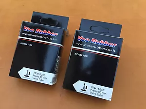 700x18/25c TWO 2 New Bicycle Inner Tubes Presta 60mm Fixie Road Bike Tube 700x25 - Picture 1 of 2