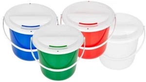 New Large Charity Money Donation Fundraising Buckets with ties & Lid labels - Picture 1 of 9