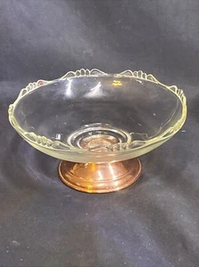 Vintage Princess House Glass Candy Dish 6" with Copper base Household Decor - Picture 1 of 4