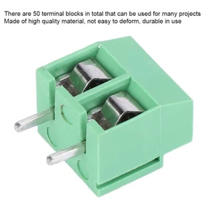 High-Quality 50pcs 2-Pin 5mm Pitch PCB Wiring Connectors 26-14AWG Compatible - Picture 1 of 12