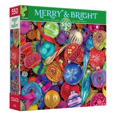 Ceaco jigsaw puzzle;  Merry & Bright by Alison Lee;  550 pcs   2454-1 - Image 1 of 3