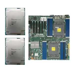 2x Intel Xeon Platinum 8373C CPU 36c 2.2Ghz + Supermicro X12DPI-N6 Motherboard - Picture 1 of 4