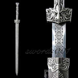 Chinese Kong Fu Dragon King Sword Han Dynasty Jian Double Edge Sharp Katana - Picture 1 of 11