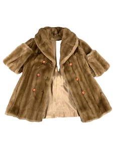 Vintage 50s Aleutian Fur Coat Dubrowsky & Joseph, Luxurious Brown #3811 - Picture 1 of 8
