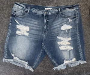 KanCan for Maurices Plus Size 24 High Rise Ripped Denim Shorts - Picture 1 of 7