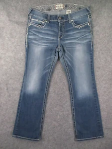 Pantalones de mezclilla Ariat para mujer 33 azul corte boot tiro bajo lavado medio occidental 37x32 - Imagen 1 de 23
