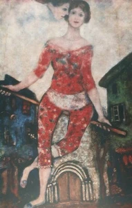 Litografía firmada a mano por Marc Chagall, The Acróbat - Imagen 1 de 5