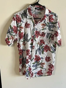 JOGAL Men's MEDIUM M Flower Casual Button Down Short Sleeve Hawaiian Shirt - Picture 1 of 3
