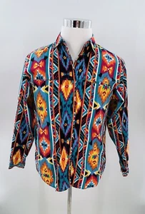 WRANGLER Women's Western Vintage Shirt Aztec Native American Authentic Sz L - Picture 1 of 7