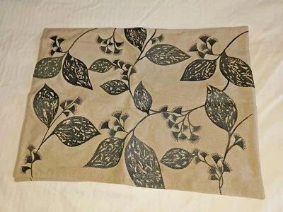 2 Crate & Barrel Botanical sketch taupe color placemats 14" x19" NWOP - Image 1 of 4