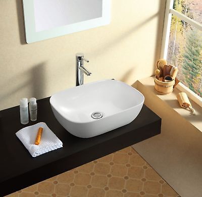 Bathroom Counter Top Ceramic White Basin Cloakroom Gloss Wash Sink 460X330X135 • 76.65€