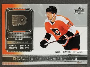 Noah Cates 2023-24 Upper Deck Series 1 Rookie Retrospective Insert #20 Flyers