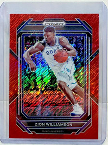 Zion Williamson 2023 Panini Prizm Draft #73 Red Shimmer Prizm DUKE SSP /9