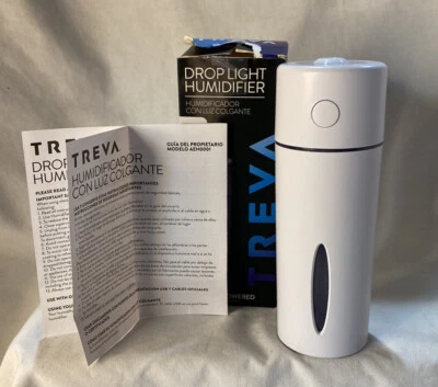Treva~Portable Drop Light Cool Mist Ultrasonic Mini Humidifier~USB~w/ LED Lights - Image 1 of 4