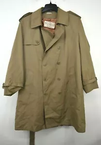 Oleg Cassini Mens Notch Collar Jacket 2 Side Pocket Belted Beige Trench Coat 44 - Picture 1 of 9