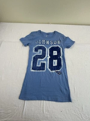 Camiseta Tennessee Titans Chris Johnson Juvenil Talla Med 10/12 Azul #28 Foto 1 de 4