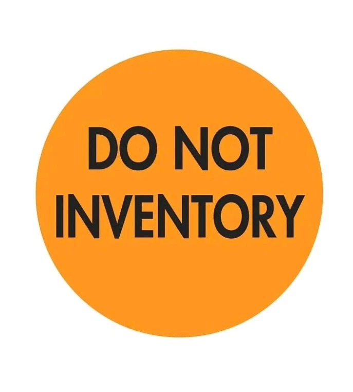 ULINE # S-7374 "DO NOT INVENTORY" Label Sticker 2" ROUND 500/Roll Sealed - Image 1 of 1