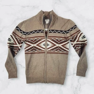 Stetson Aztec Full Zip Pullover Herren mittelbraun Baumwolle Wolle - Bild 1 von 6