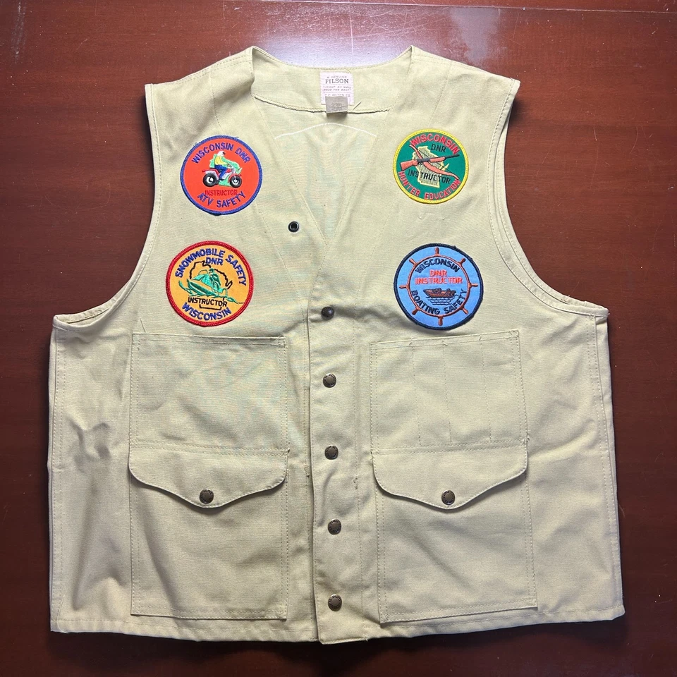 Chaleco de Trabajo Vintage CC Filson Lona Caqui Estilo 8 Crucero Talla 46 Caza Pesca Foto 1 de 4