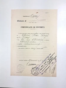 Armutszeugnis Gemeinde Olgiate Comasco Como - Mit Stempeln Jahr 1931 - Picture 1 of 3