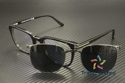 Tom Ford FT5916 B 001 BB Shiny Black 50 mm Men's Eyeglasses Clip on Sunglasses - Image 1 of 4