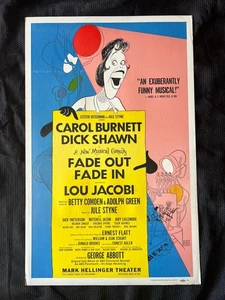 Tarjeta de ventana de teatro Hellinger Fade Out In Broadway 14x22 musical Burnett - Imagen 1 de 2