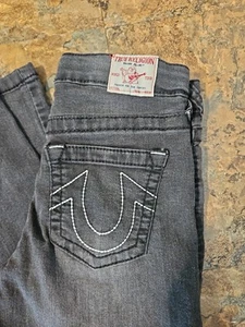 TRUE RELIGION "Geno" No Flap Blk Relaxed Slim Size 8 27" Waist 26" Inseam (J26) - Picture 1 of 8