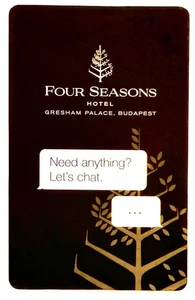 The Four Seasons Hotel Gresham Palace, Budapest Hungary Keycard KEY CARD - Picture 1 of 2