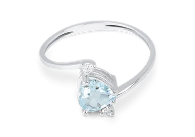 Anello Demetra Acquamarina Cuore Diamanti 018.C.050.004.W Ring Oro Bianco - Immagine 1 di 2