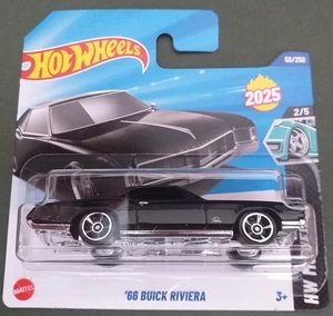 HOT WHEELS 2025 '66 BUICK RIVIERA, BLACK, SHORT CARD. - Picture 1 of 1