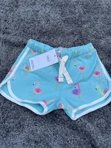 BNWT M&S Girls Age 5-6 Years Turquoise Multi Pull On Sweat Shorts - Picture 1 of 8