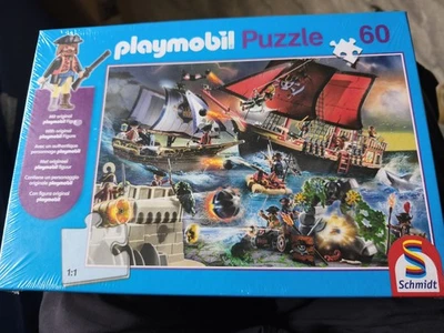 Schmidt Puzzle Playmobil  Piraten Segelschiff Neu und Verschweißt! 60 T.+ Figur - Bild 1 von 2
