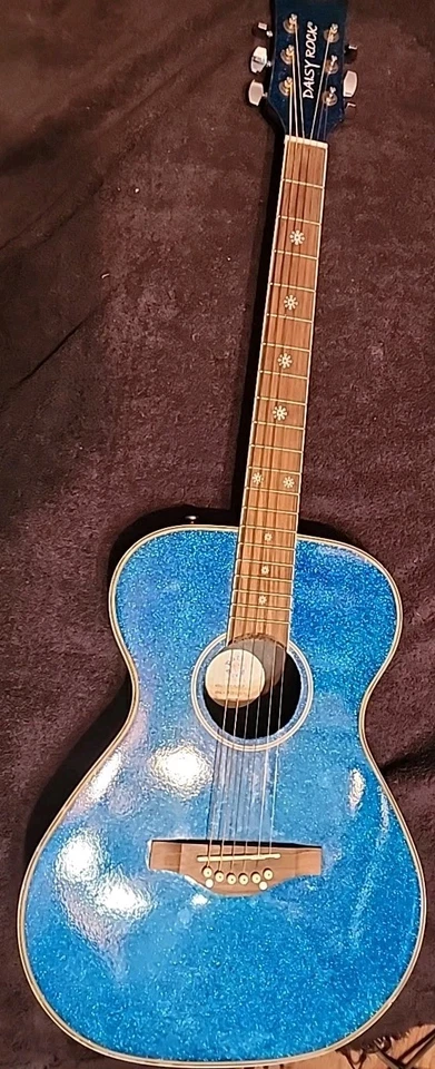Daisy Rock 14-6206 Blue Sparkle ACOUSTIC Guitar/ Beautiful!! - Image 1 of 4