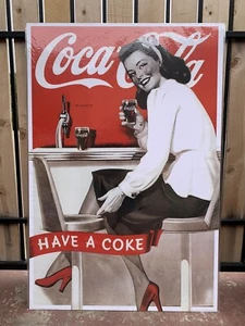 Coca Cola Vintage Ad Style Scroll Poster Big 24"x36" for Wall Home Decor Print - Picture 1 of 1
