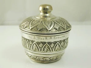 Antique silver musk pot lidded trinket pot 78.7 grams circa 1920s Persian? - Picture 1 of 5